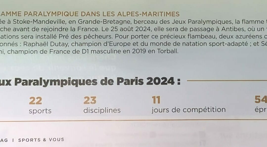 La Flamme Paralympique dans les Alpes Maritimes
